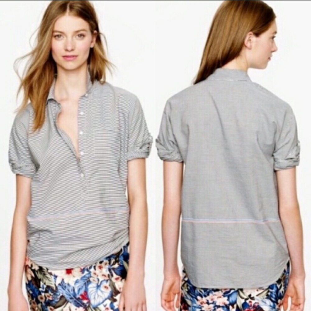 J. Crew Boyfriend Popover shirt - size 6